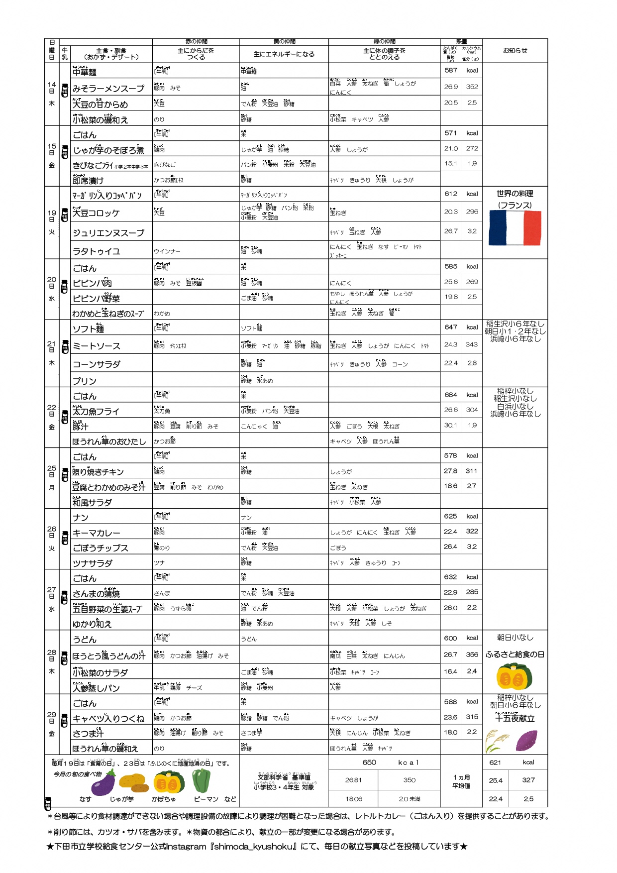 R5.8.9予定献立表後半